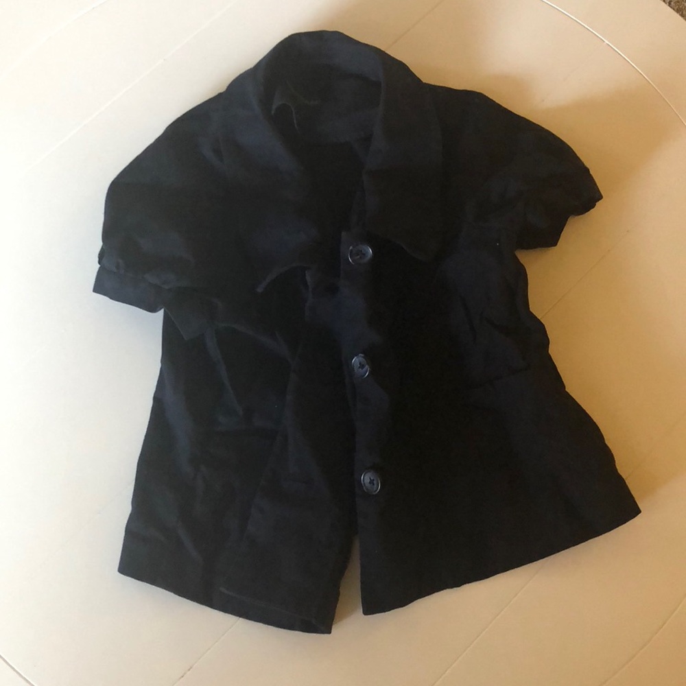 Navy blue button down top with collar